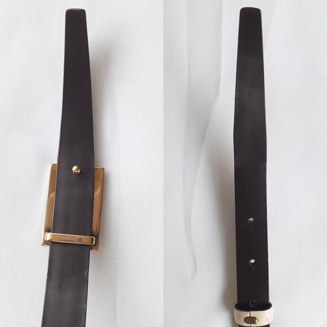 ⭐GUCCI⭐　グッチ　ベルト　Gロゴ　ゴールドバックル　アイボリー系
