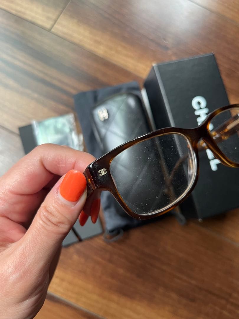 美品☆シャネルマトラッセ☆伊達メガネベッコウ 独特の上品