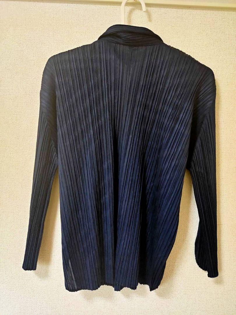 【ジャケット】 PLEATS PLEASE イッセイミヤケ ブラウス 紺色 WSTXO-m84364516078 リーサイズ