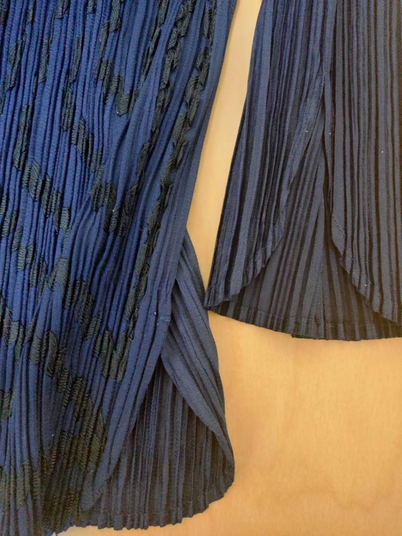 【ジャケット】 PLEATS PLEASE イッセイミヤケ ブラウス 紺色 WSTXO-m84364516078 リーサイズ
