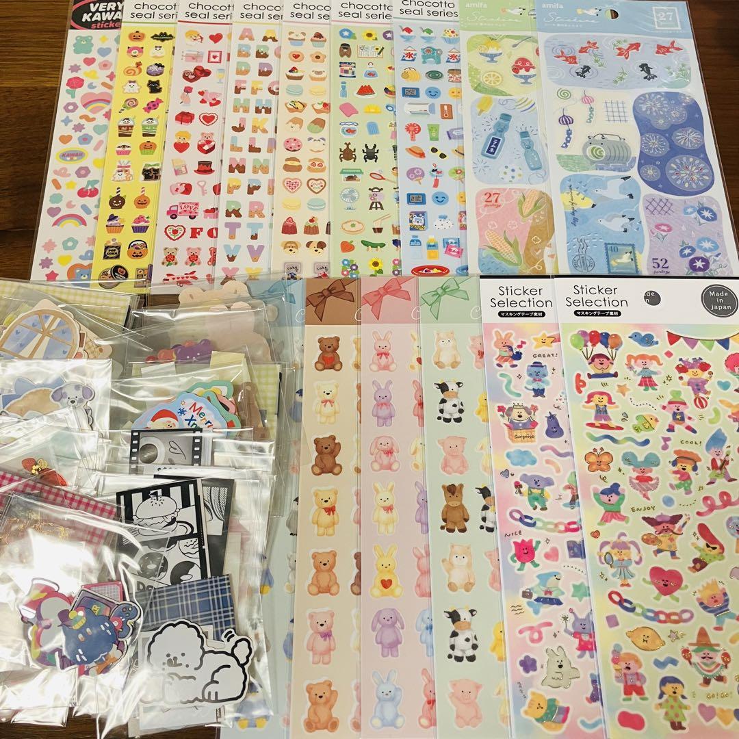 シール  まとめ売り  ④  アニマル  モチーフ  スイーツ  夏  など