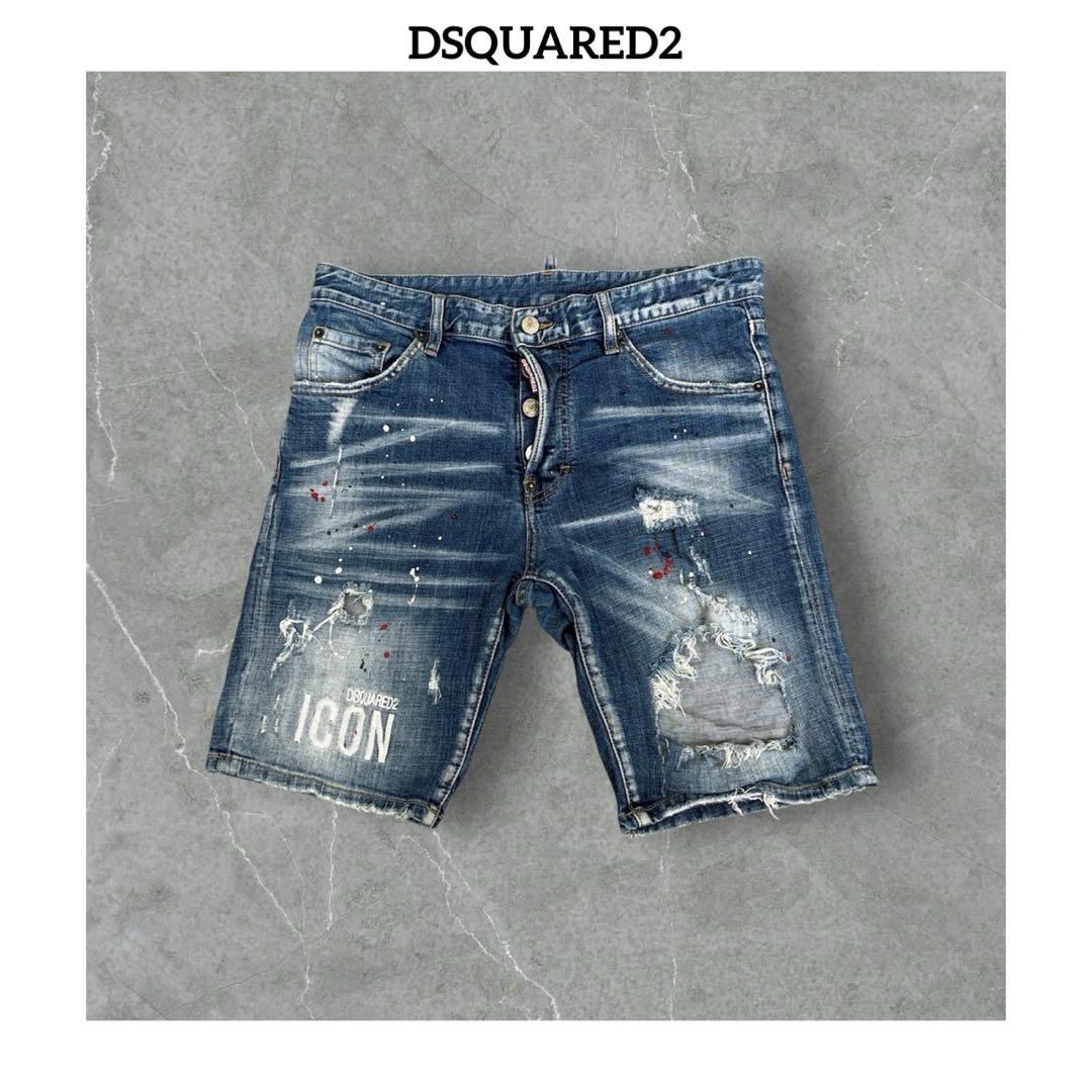 Dsquared2 タメシ刺繍スキニシンス S75LB0635S30342 470 DSQUARED2 (ディースクエアード) ダメージ ペイント ボタン