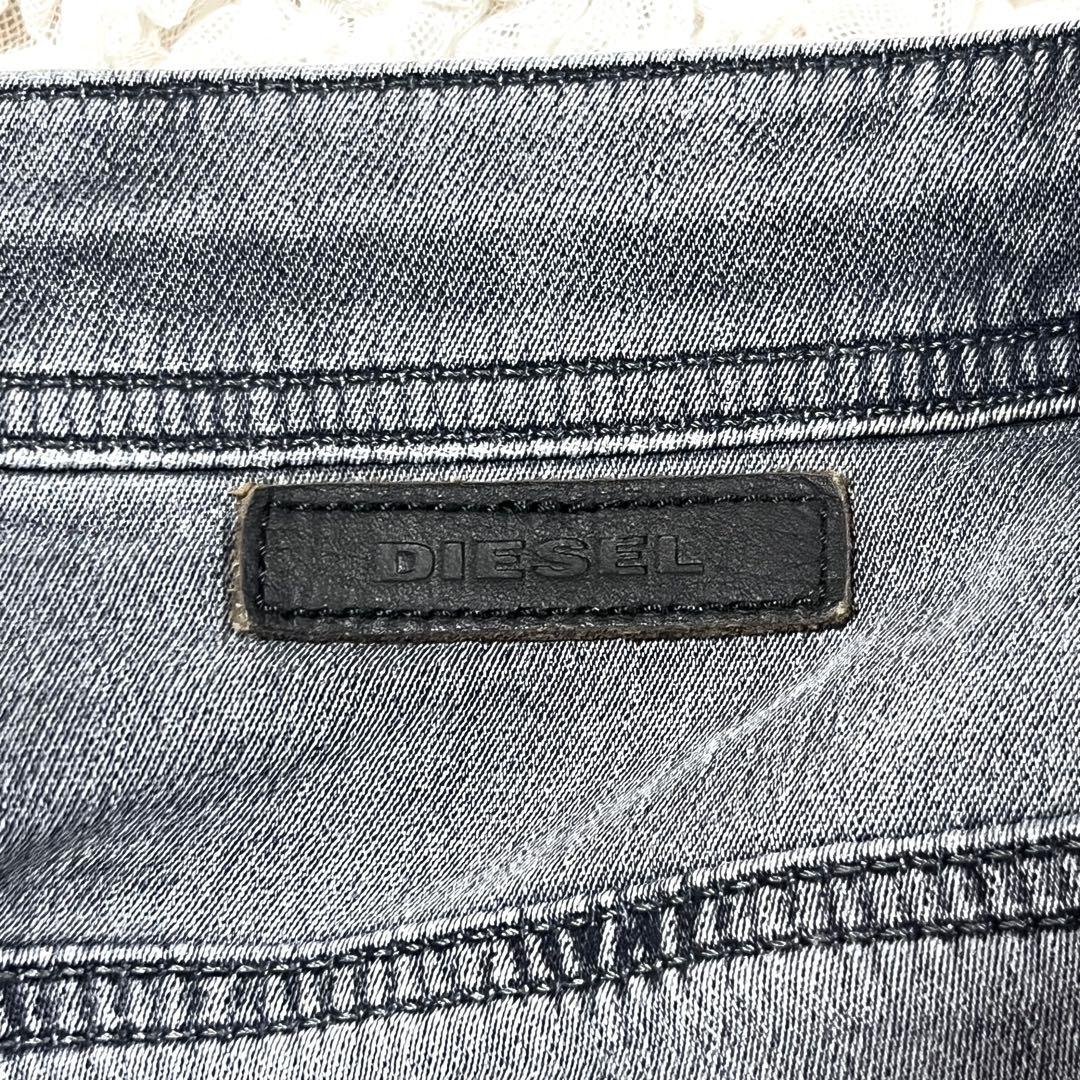 美品 ディーゼル KROOLEY ジョグジーンズ 伸縮性 ダメージ 黒 26 S