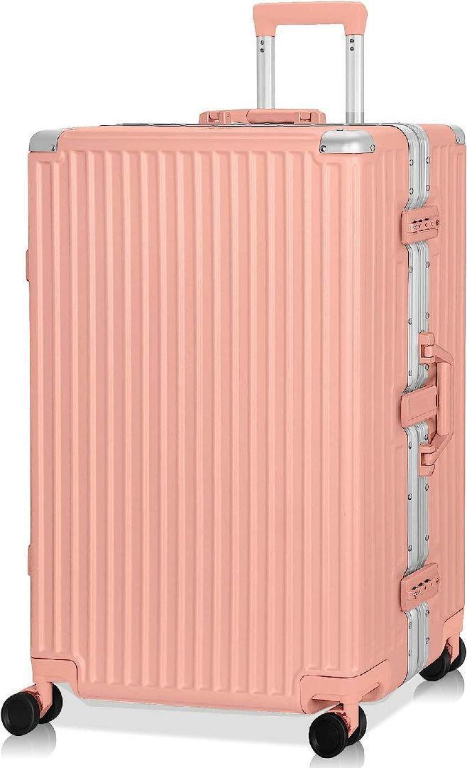 キャリーバッグ 大型 90L ピンク ダブルキャスター 旅行 出張 軽量