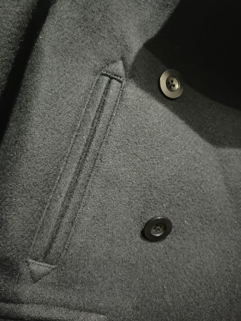 MHL. ネイビー ダブルブレストピーコート II MHL. ネイビー ダブルブレストピーコート II