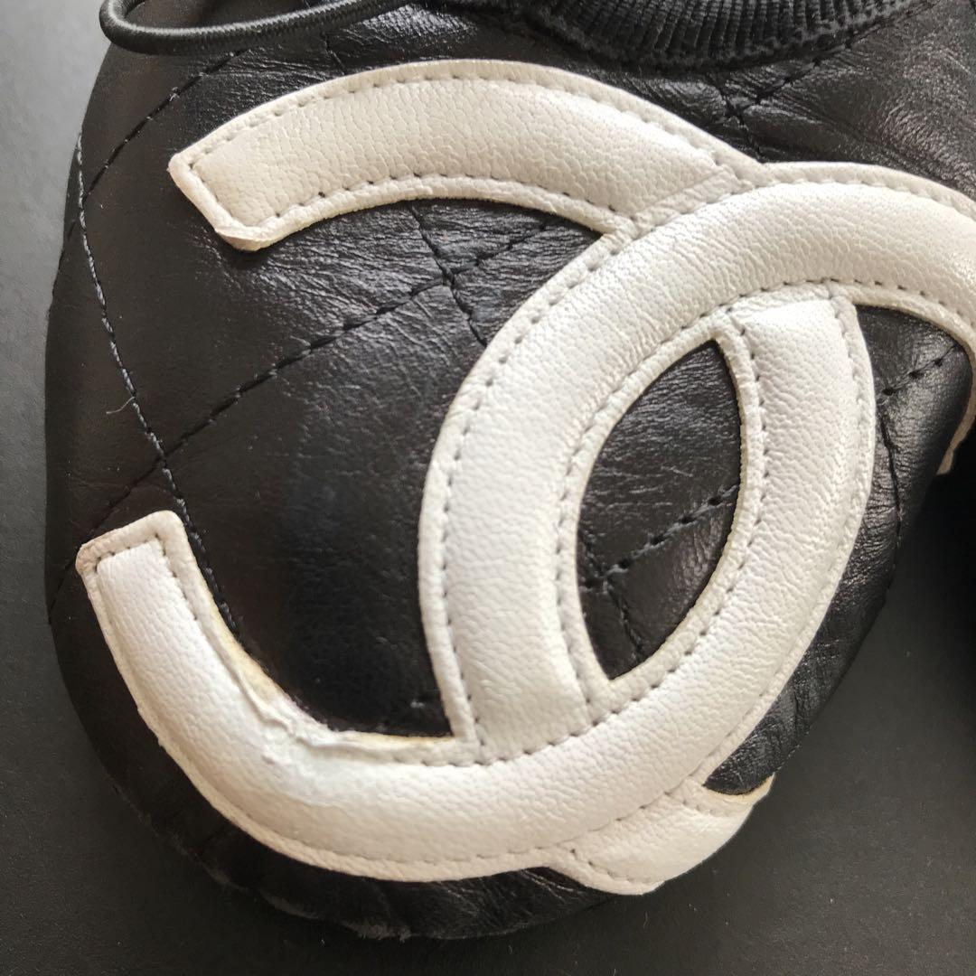 CHANEL 美品 カンボン フラット シューズ ココマーク 23cm