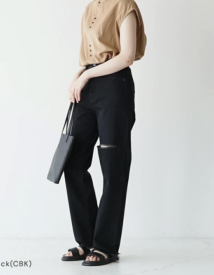 YANUK ヤヌーク LEA ダメージ ブラック 23インチ 裾上げ済S YANUK DECORATOM_COM_BR