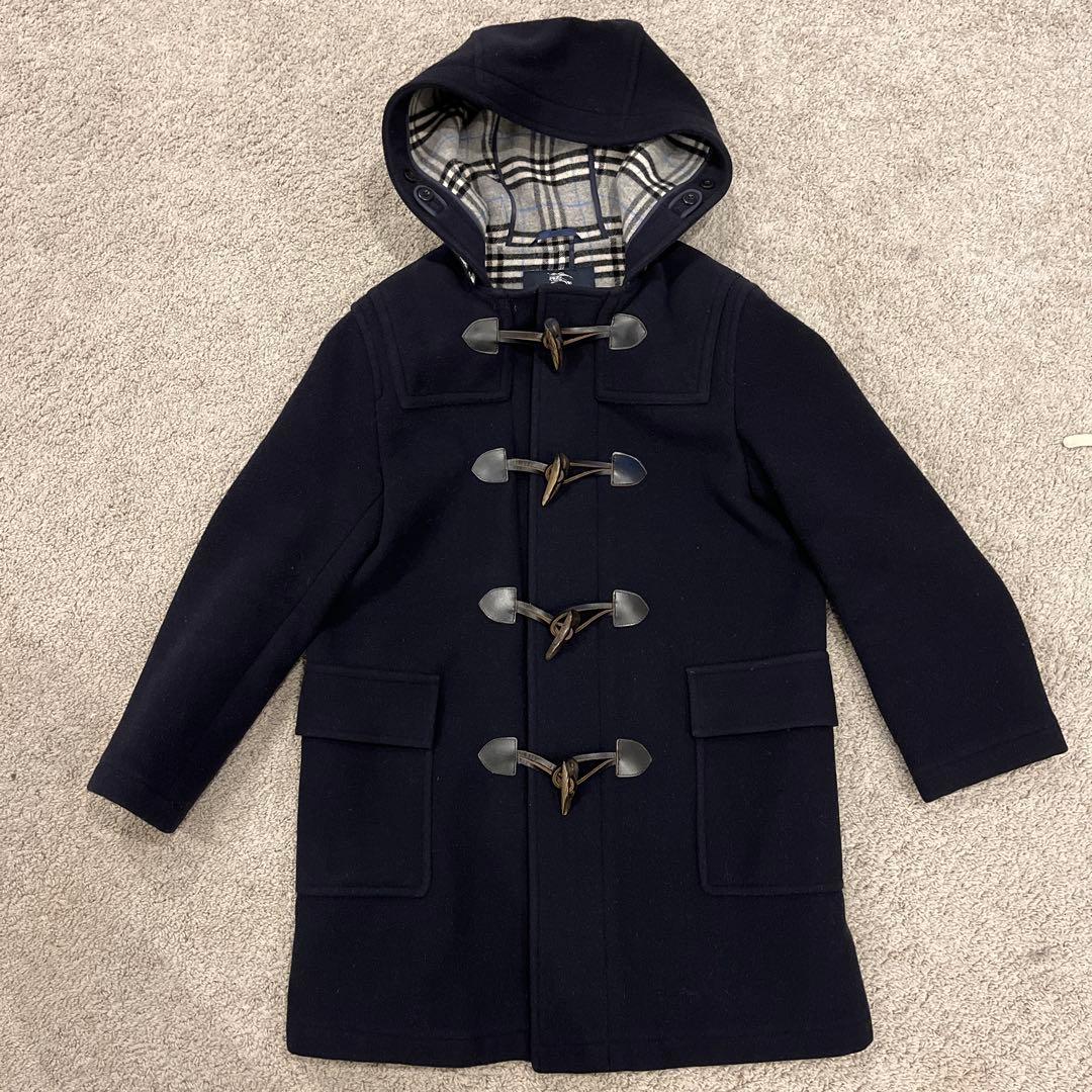 BURBERRY ネイビー フード付きダッフルコート 150A