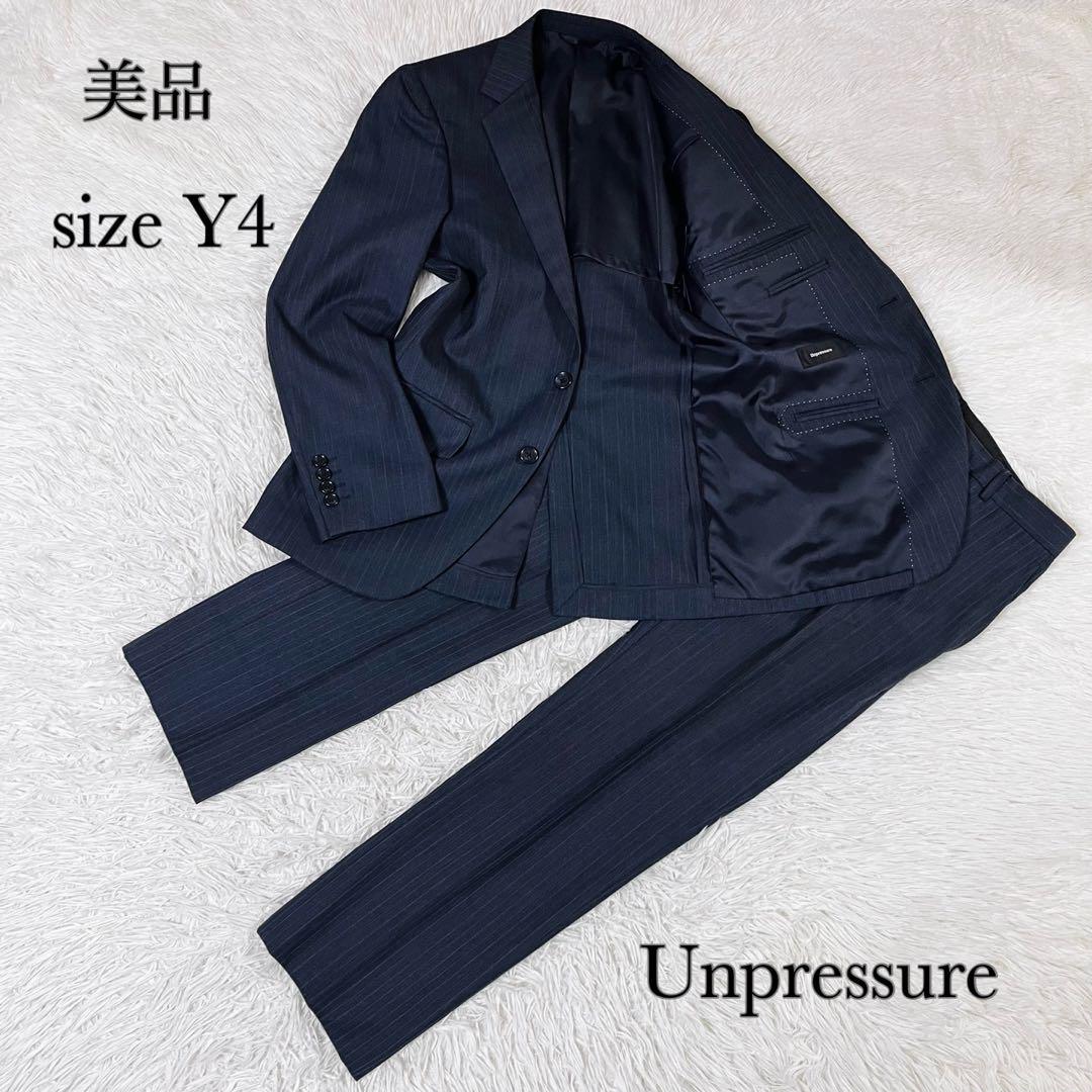 美品 Unpressure コナカ スーツ セットアップ 背抜き ネイビー Y4