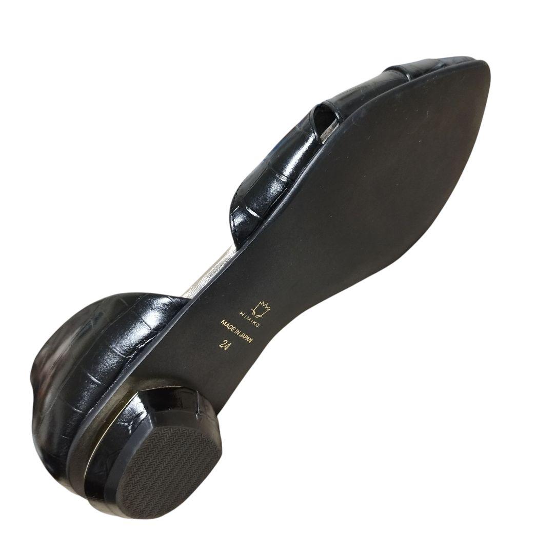 卑弥呼 カットアウトセパレートパンプス クロコ型押し 24cm 卑弥呼 カットアウトセパレートパンプス クロコ型押し 24cm