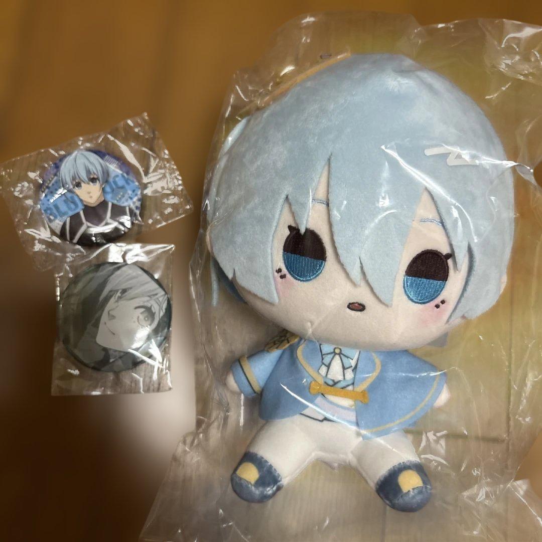 新品未使用　ブルーロック 氷織羊　もちどる　ブルロ　ぬい　ぬいぐるみ 缶バッジ