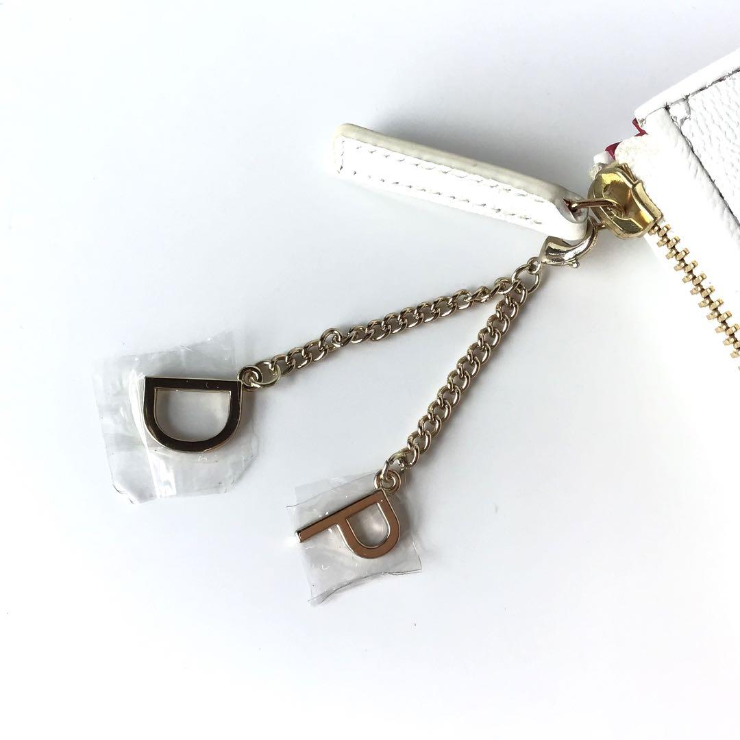 【新品】ピンキー＆ダイアン✨キャビア L字ジップ 長財布 ホワイト 白 財布