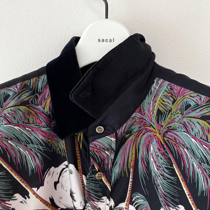 印象のデザイン シャツ-【20SS】sacai sunsurf パームツリー 長袖 アウトレット限定商品 sacai sunsurf 20SS ロングスリーブ Tシャツ/カットソー(七分/長袖)
