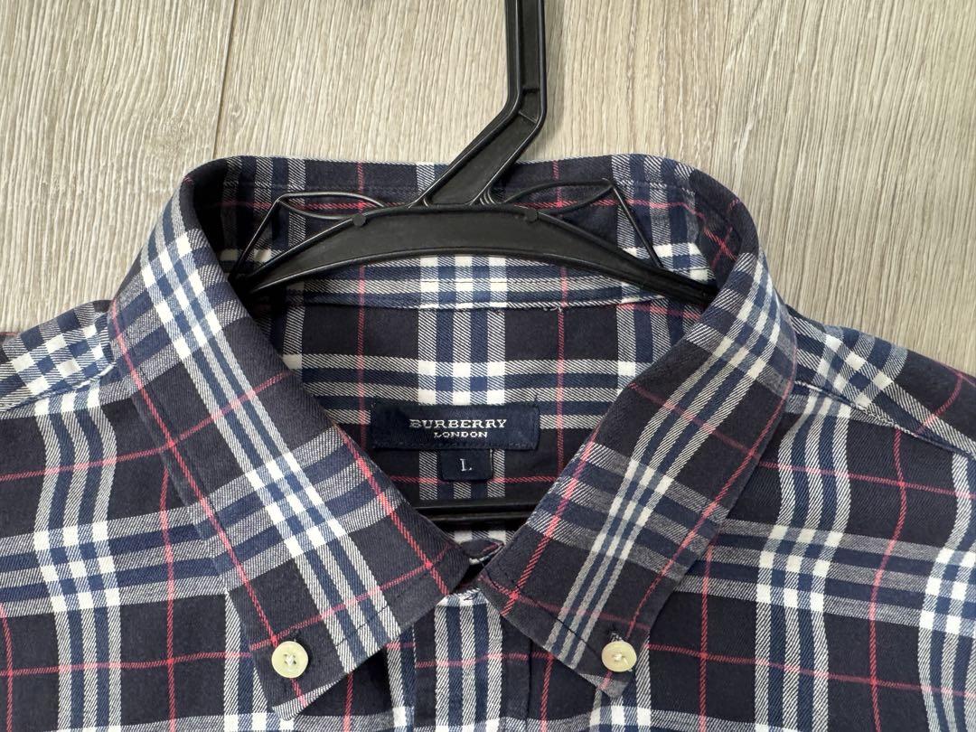 Burberry チェック柄 ボタンダウンシャツ L