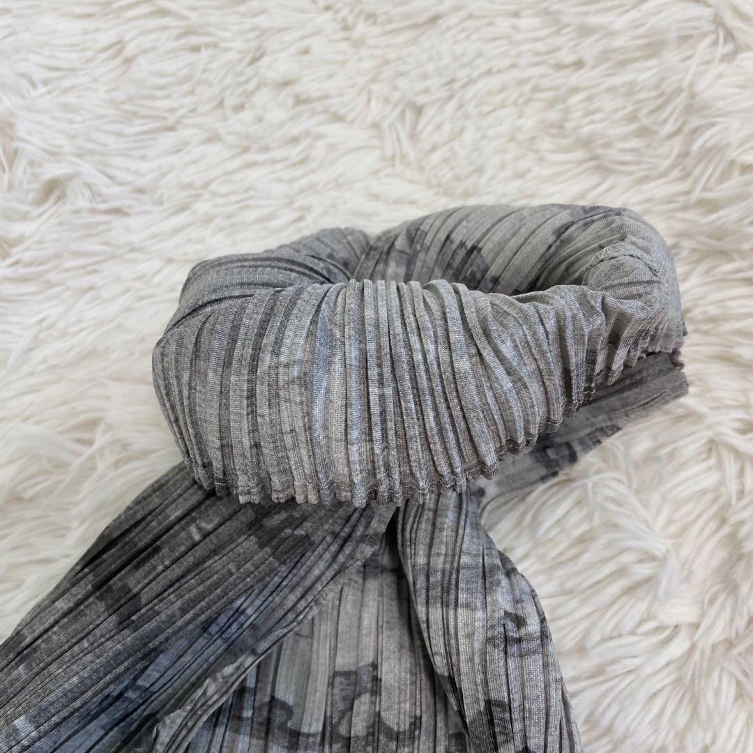 極美品✨PLEATS PLEASE ロングワンピース 文字柄 グレー サイズ1