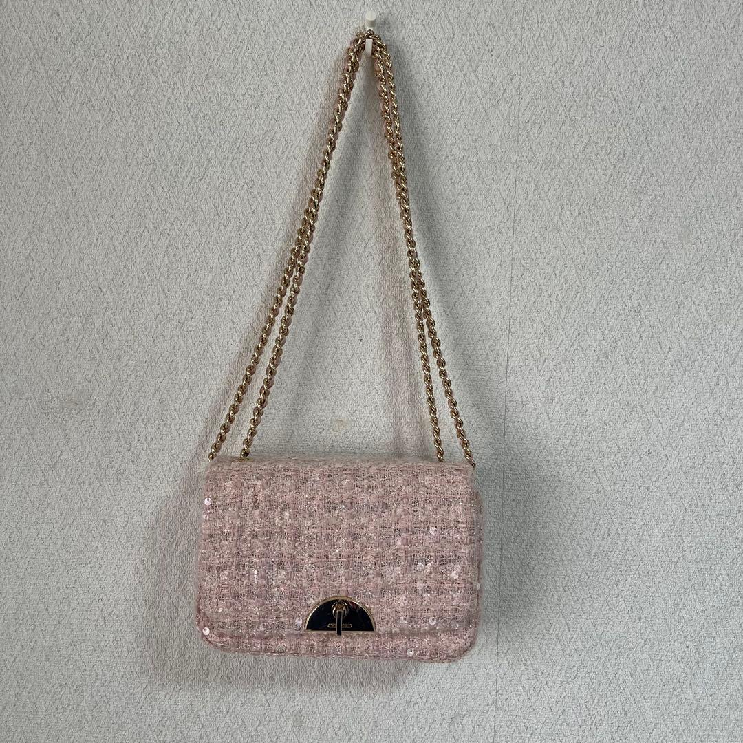 セルフォード　バリエーションツイードスモールポシェット　ライトピンク