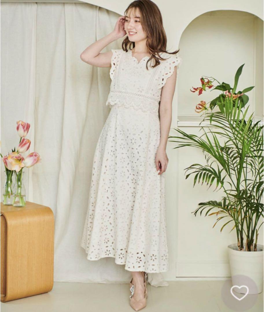 23SS♡大人気即完売♡Noelaノエラコットンレ ースマキシワンピ　 白M