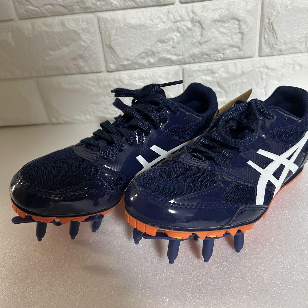 ASICS スパイクシューズ ネイビー/オレンジ アシックス 陸上スパイクシューズ 23cm ネイビー/ホワイト