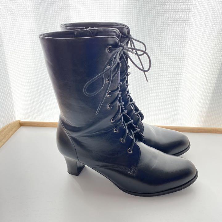 新作の予約販売も。 編み上げブーツ 卒業式 袴ブーツ 24.5cm 黒 新作の予約販売も。 編み上げブーツ 卒業式 袴ブーツ 24.5cm 黒