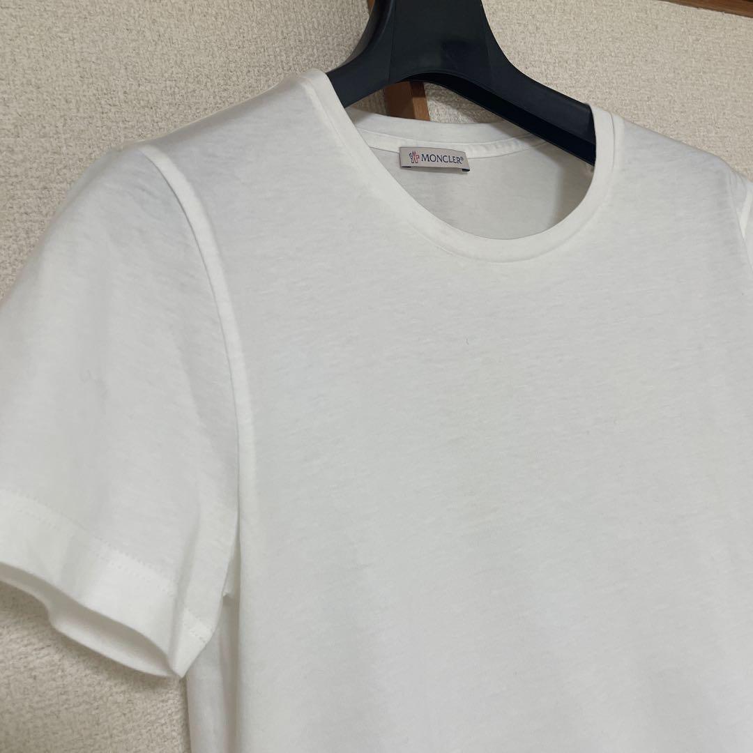 ★極美品★ MONCLER ロゴパッチ 半袖 Tシャツ 白サイズ M