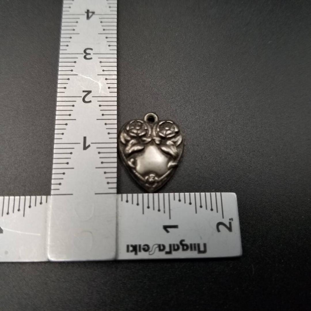 WWII期 2輪の花 フローラル ヴィンテージ パフィーハート 925 シルバー WWII期 2輪の花 フローラル ヴィンテージ パフィーハート 925