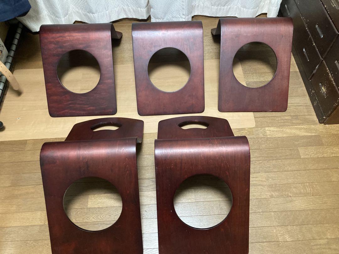 良品  木製 座椅子 5脚セット