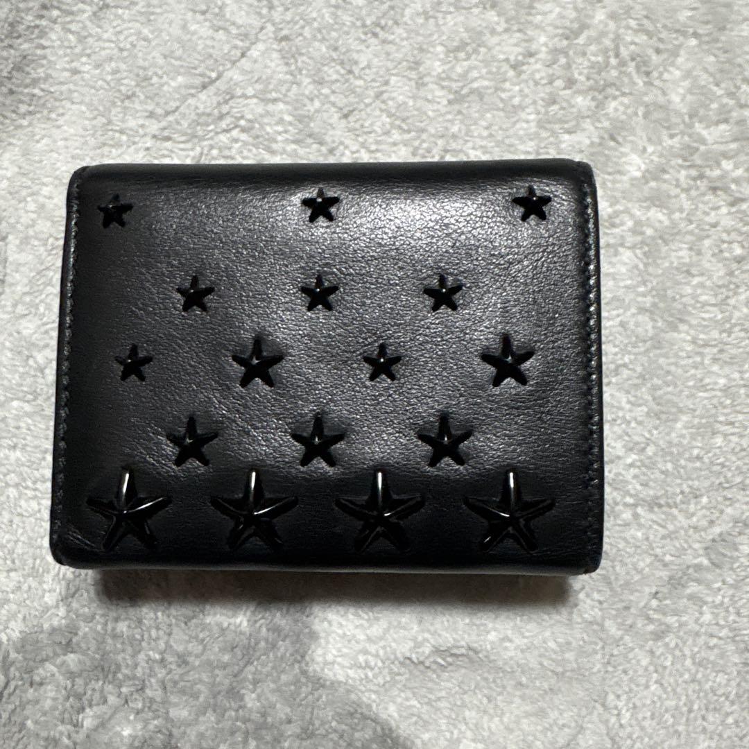 Jimmy Choo 黒 星型スタッズ 三つ折り財布