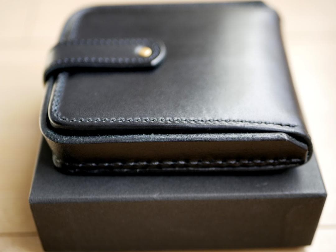 イチハラカバン　馬蹄式二つ折り財布　黒 イチハラカバン