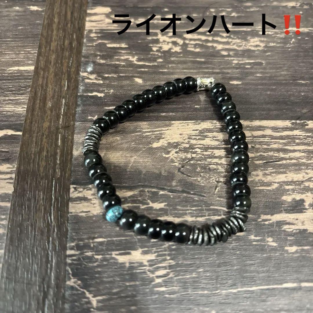 ライオンハート　メンズブレスレット　ブラック　RH