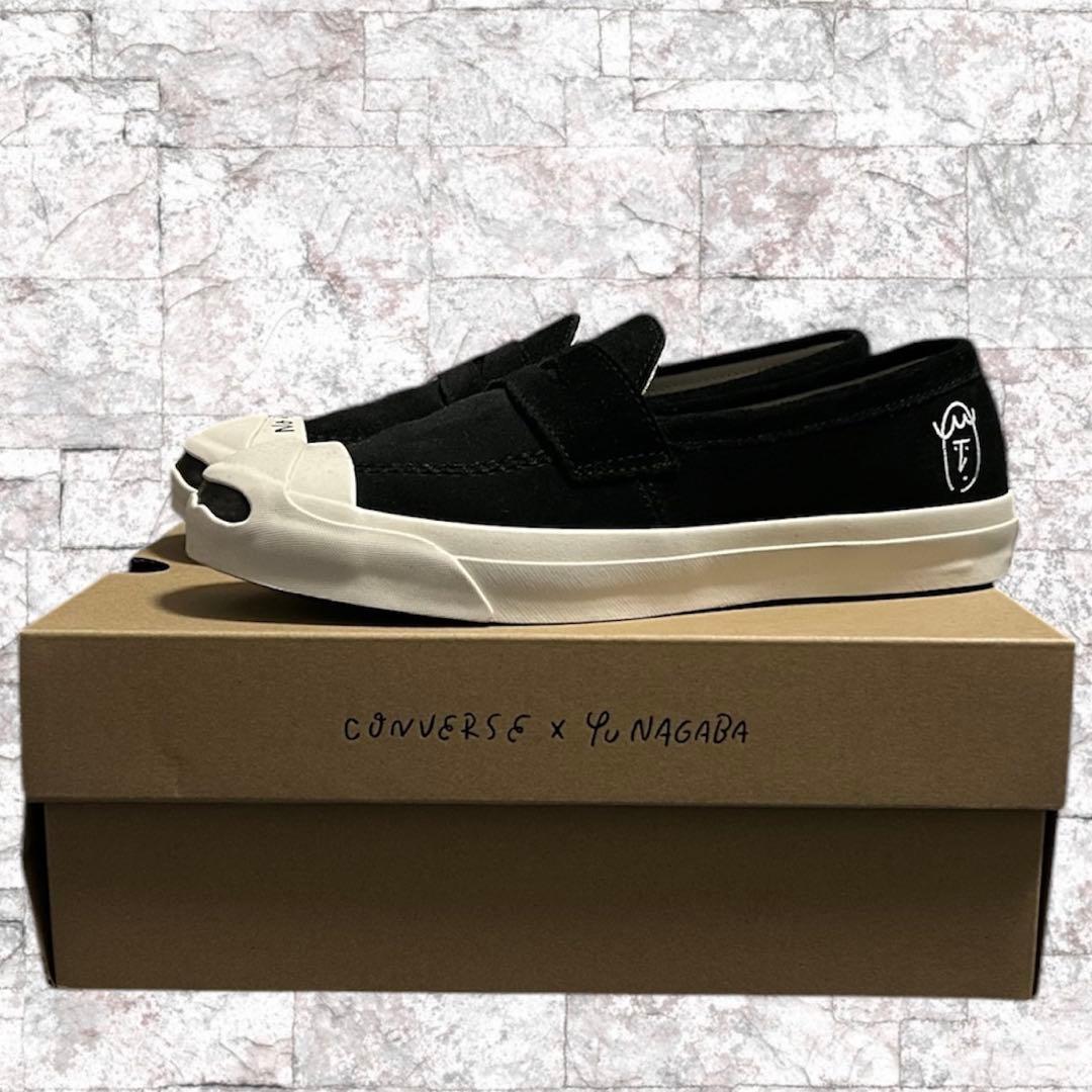 コンバース ジャックパーセル スリッポン 長場雄コラボ ブラックローファー コンバース×長場雄スニーカー、“手書き風アート”描いたスエード
