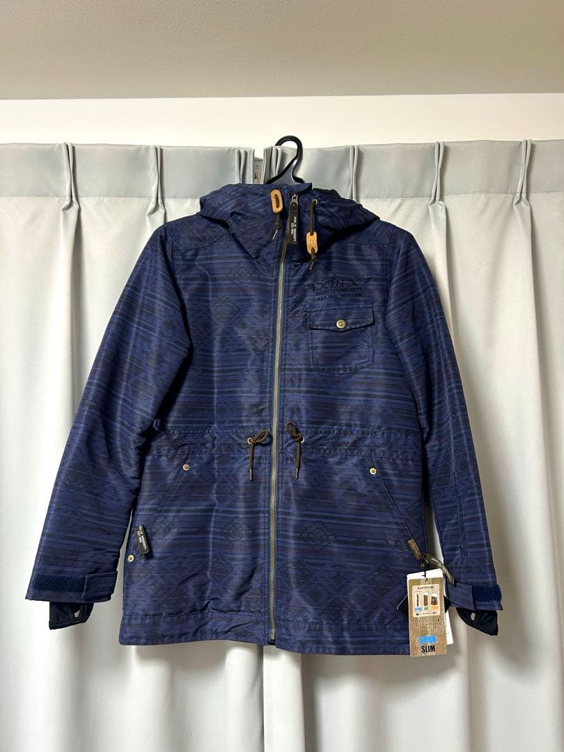 ネイビー ストライプ スノーボードウェアS