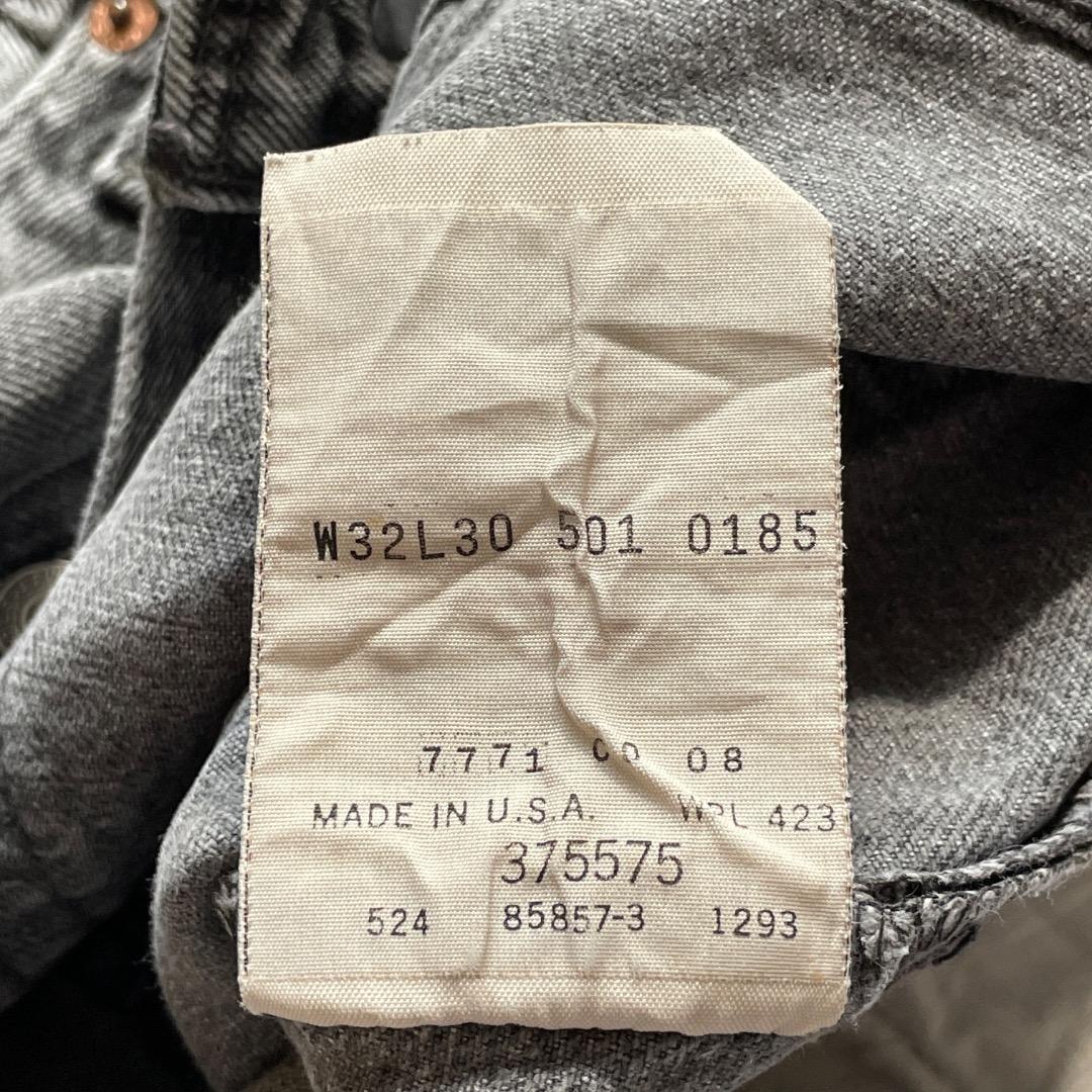 【W32 L30】90s USA製 ブラックデニム リーバイス 501