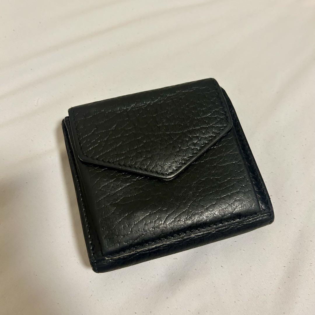 Maison Margiela 黒レザー三つ折り財布
