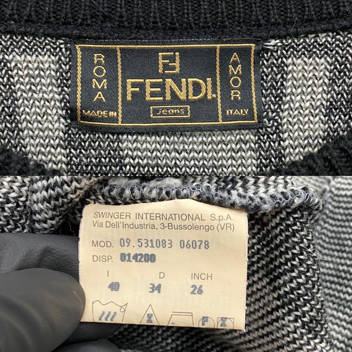 ロングニッ₪ レア 柄 ニット ロング ワンピース. rWJg0-m84455426394 FENDI フェンディ ズッカ でのご