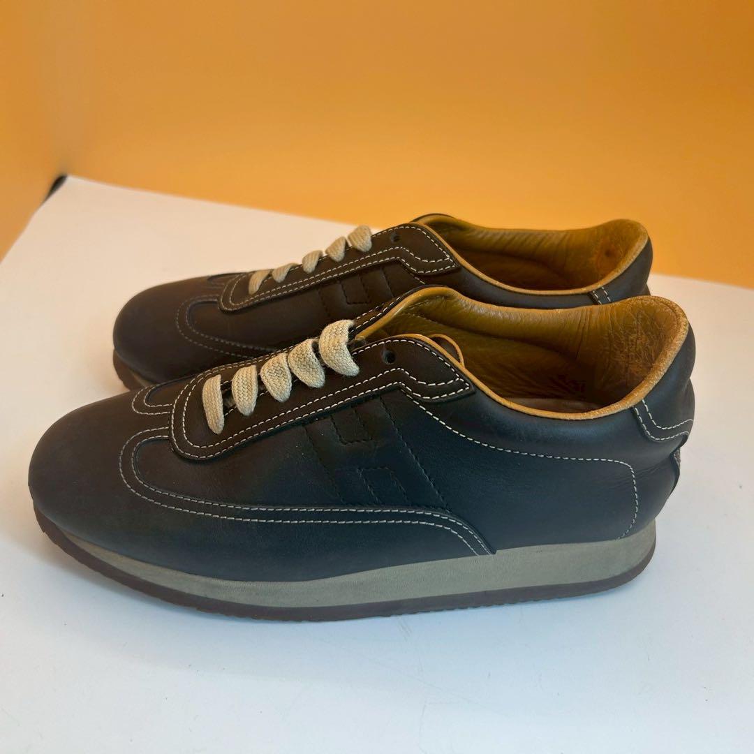 HERMES エルメス/クイックシューズ Hロゴ レザースニーカー/22.5