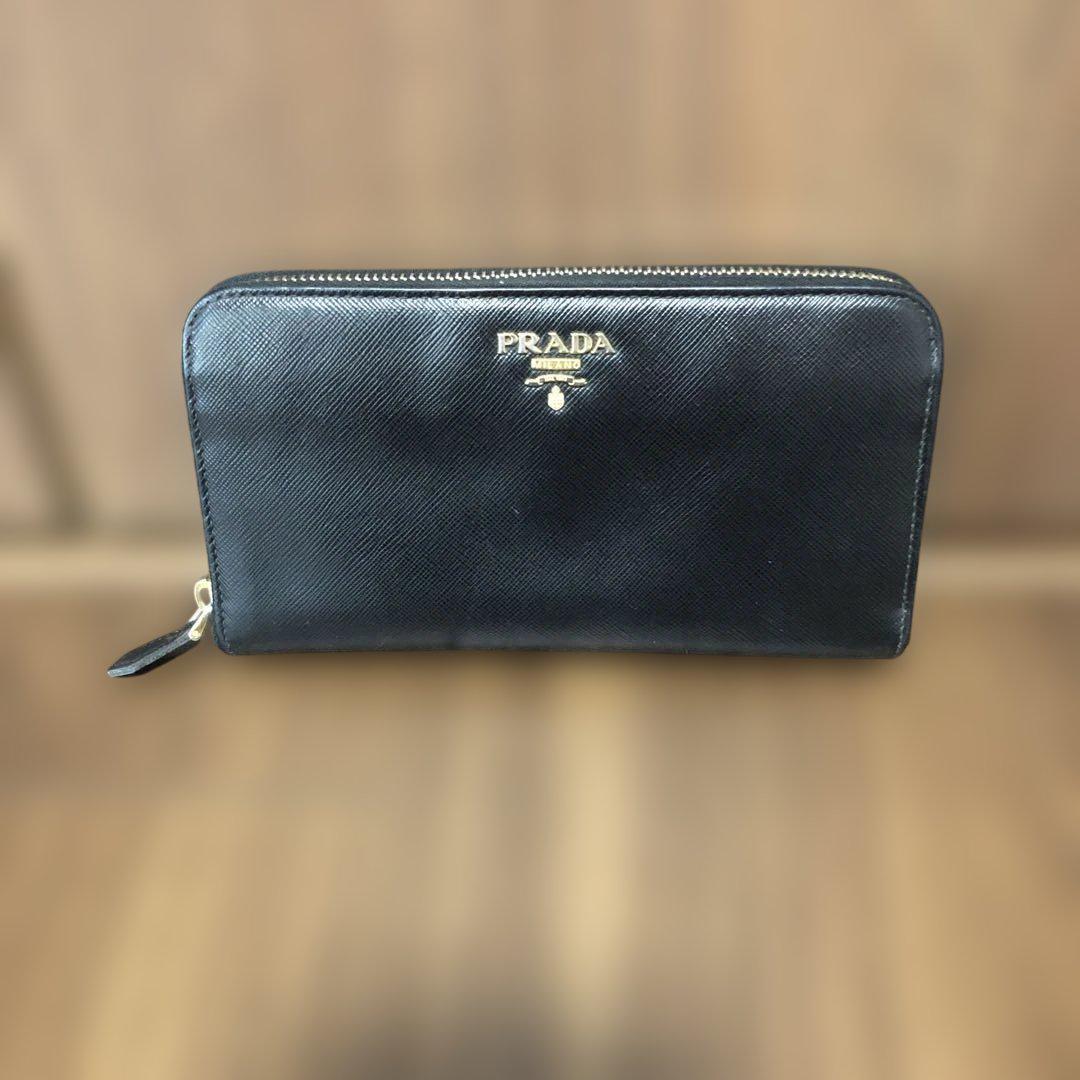 PRADA ブラックレザー 長財布 PRADA ブラックレザー 長財布