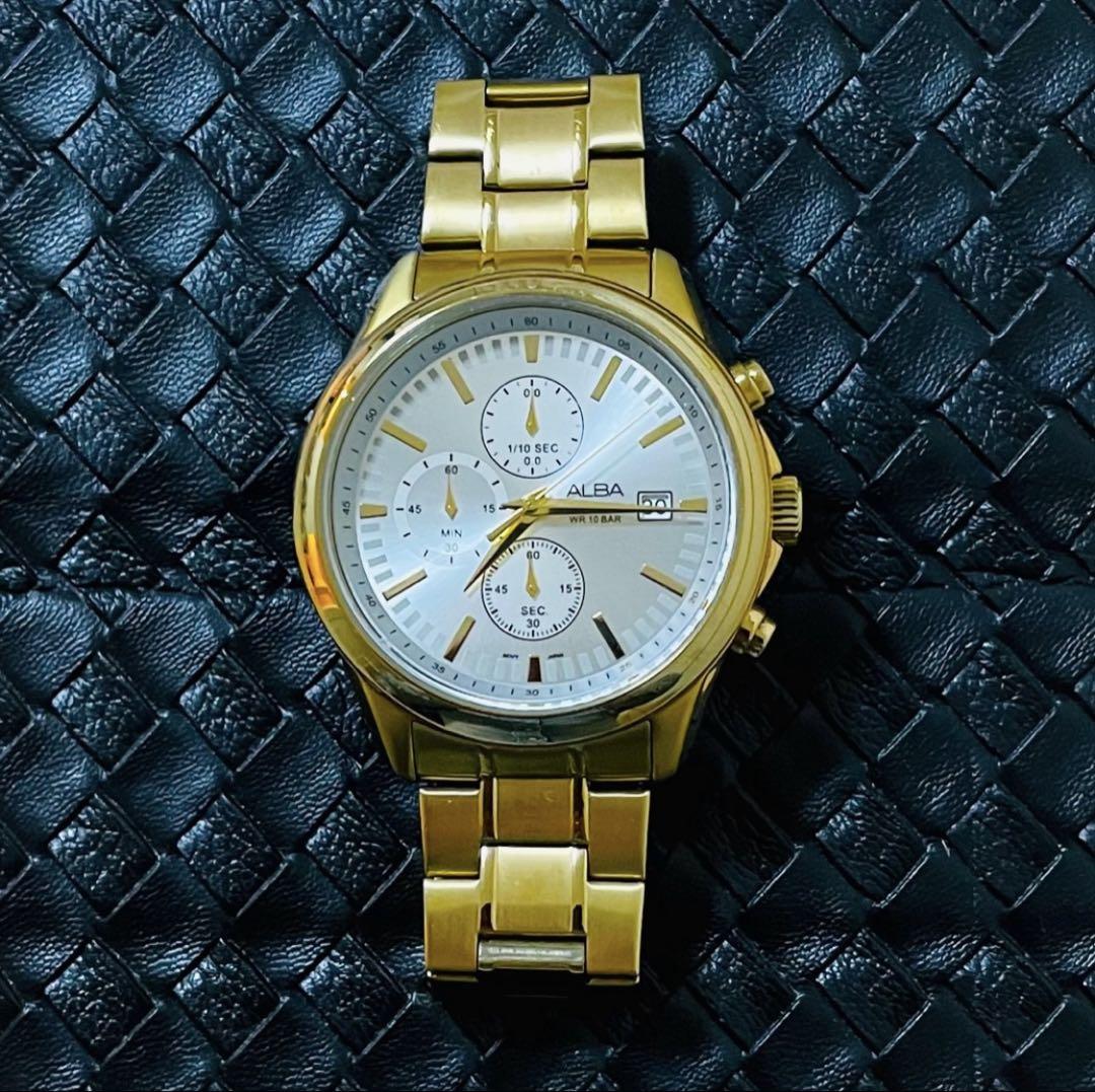 【超美品】SEIKO(セイコー) ALBA クロノグラフ 余りコマ付属　稼働中