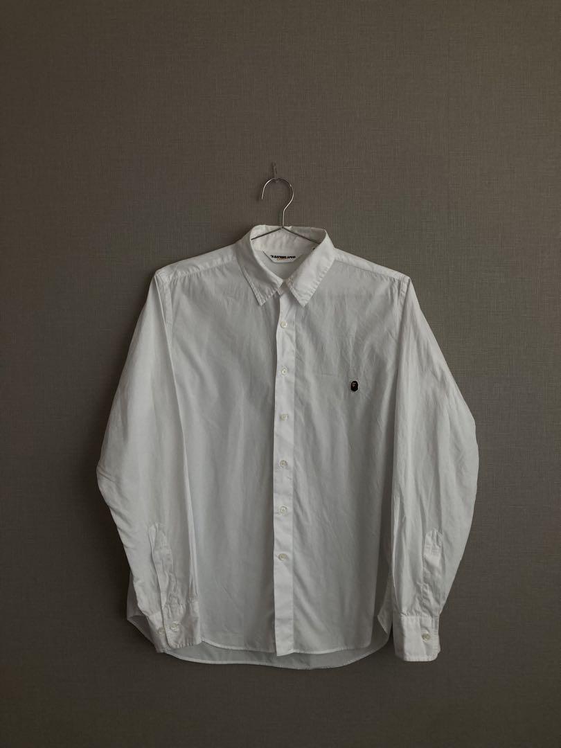 A BATHING APE ホワイト長袖シャツ