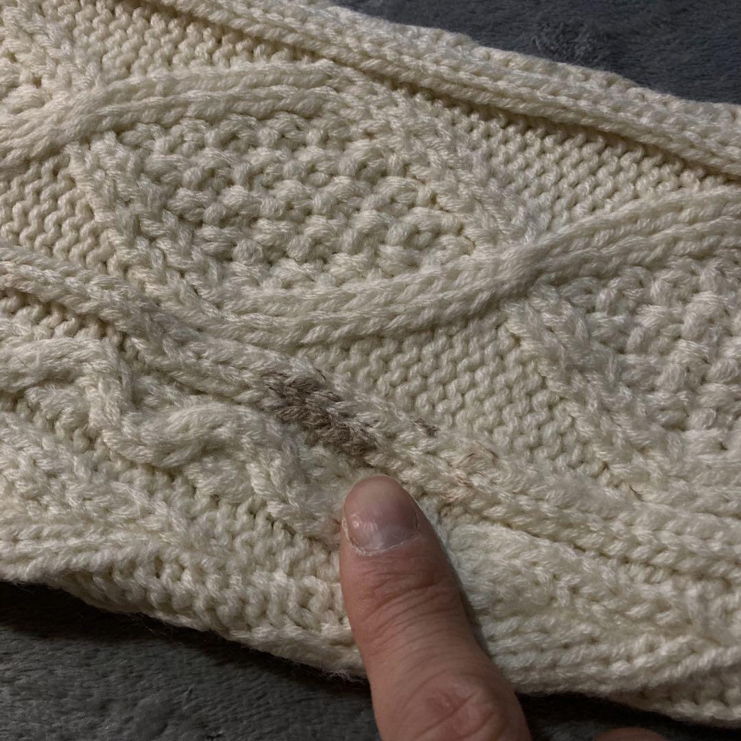 Cardigan フィッシャーマンニット アクリル 人気デザイン アイボリー M