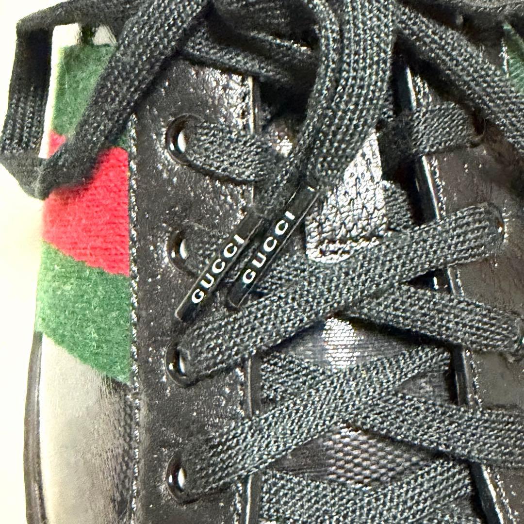 GUCCI スニーカー ACE GGクリスタル ブラック 美品 未使用に近い GUCCI スニーカー ACE GGクリスタル ブラック 美品 未使用に近い