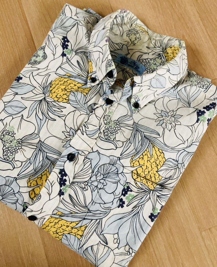 沖縄Shisa TropicalWearコットン100% 手描き柄かりゆしウェア