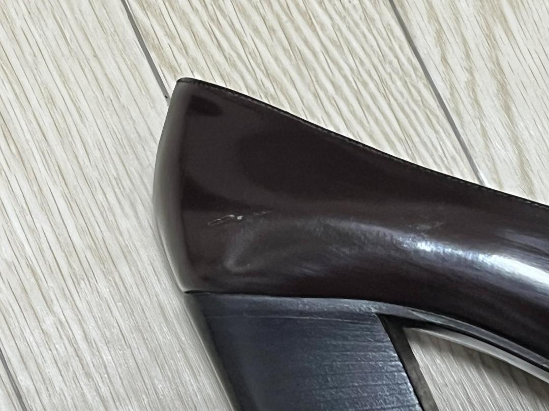 GUCCI グッチ パンプス ヒール靴 金具付き レッドブラウン 37C