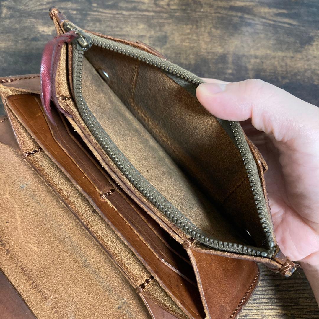 ラリースミス ターコイズシェルコンチャトラッカーズウォレットL