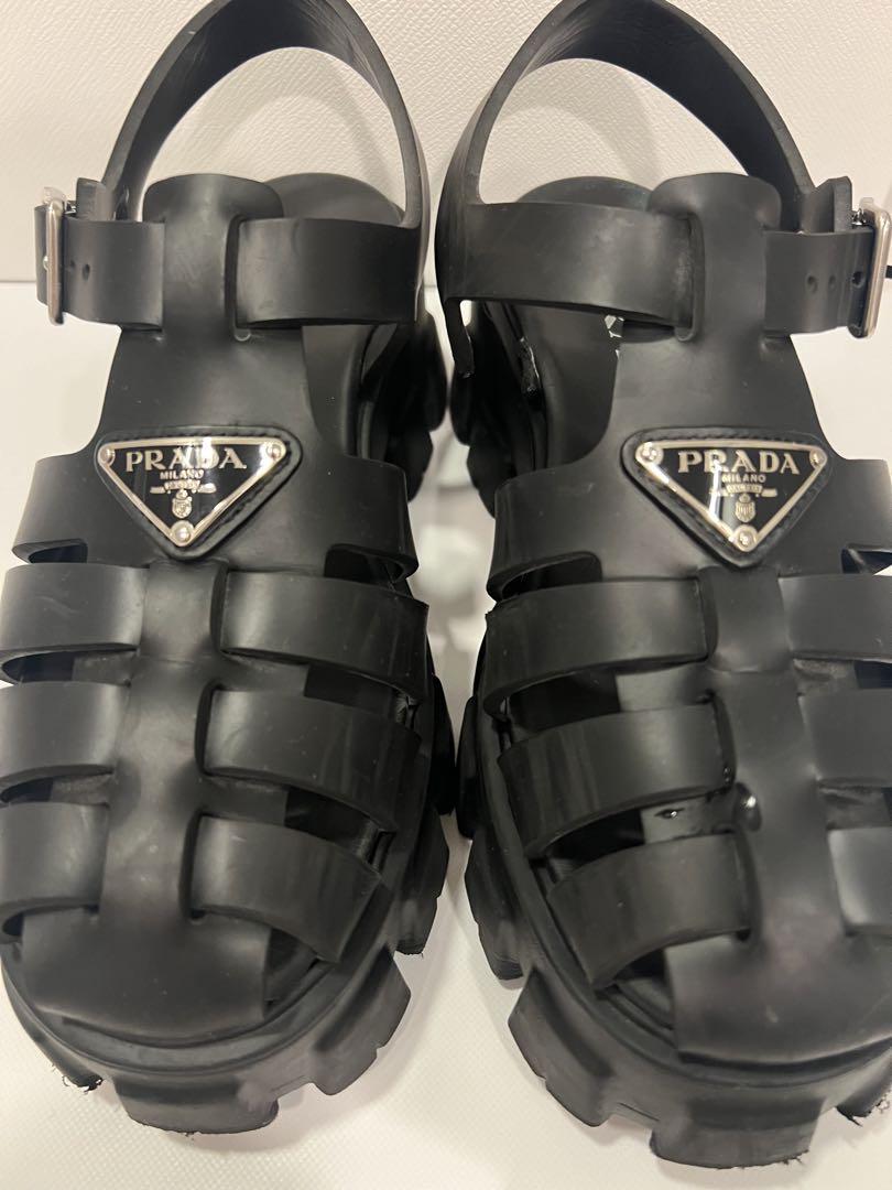 難あり！PRADA プラダ モノリス ラバーサンダル 37