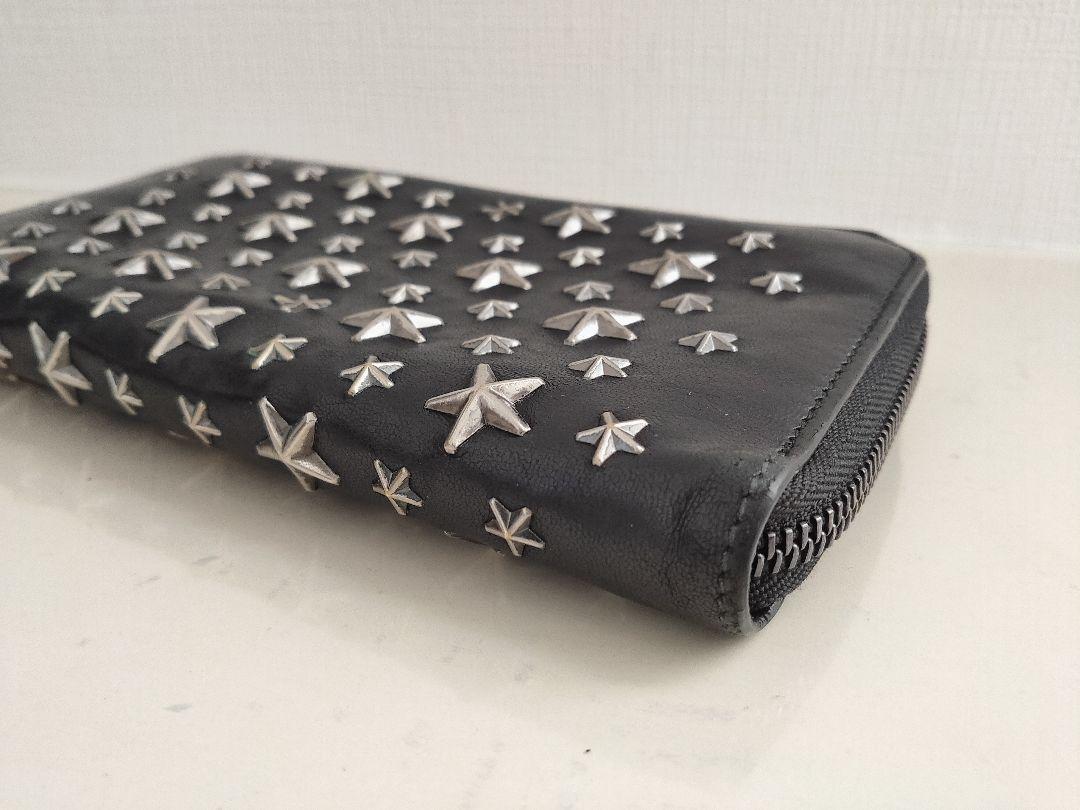 ジミー✹ ⭐美品⭐ジミーチュウスタッズ金具超お洒落ラウンドファスナー長財布⭐小銭入れ付伊製 b1iWh-m84488258996 のため