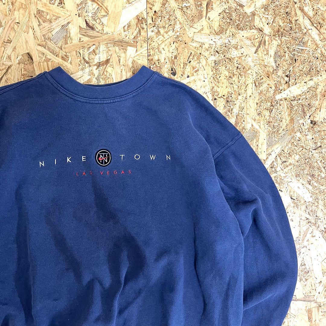 90s OLD NIKE TOWN sweat 白タグ フェード USA製 トップス