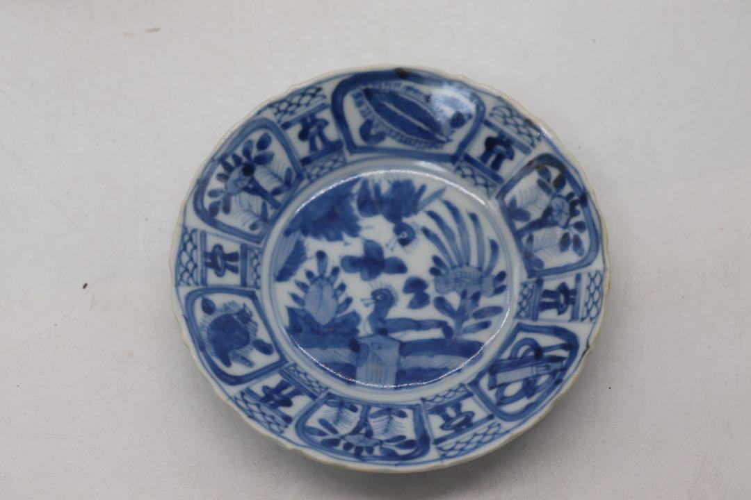 古染　花鳥紋小皿3点　送料込み250510