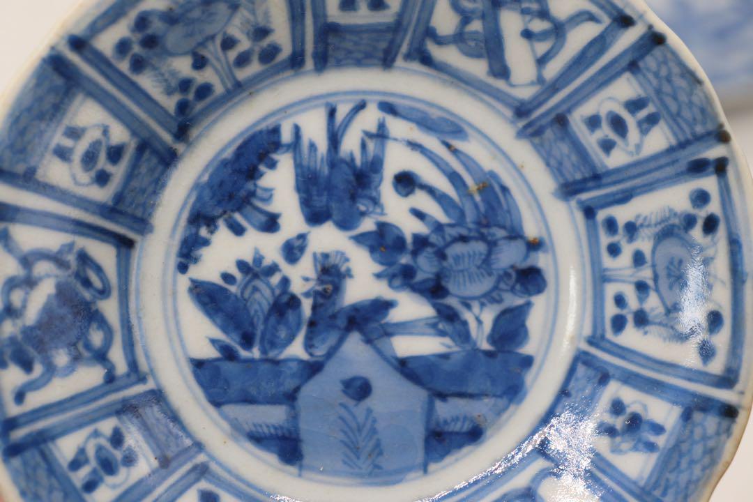 古染　花鳥紋小皿3点　送料込み250510
