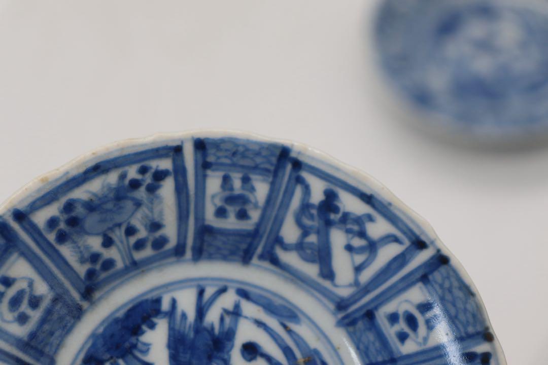 古染　花鳥紋小皿3点　送料込み250510