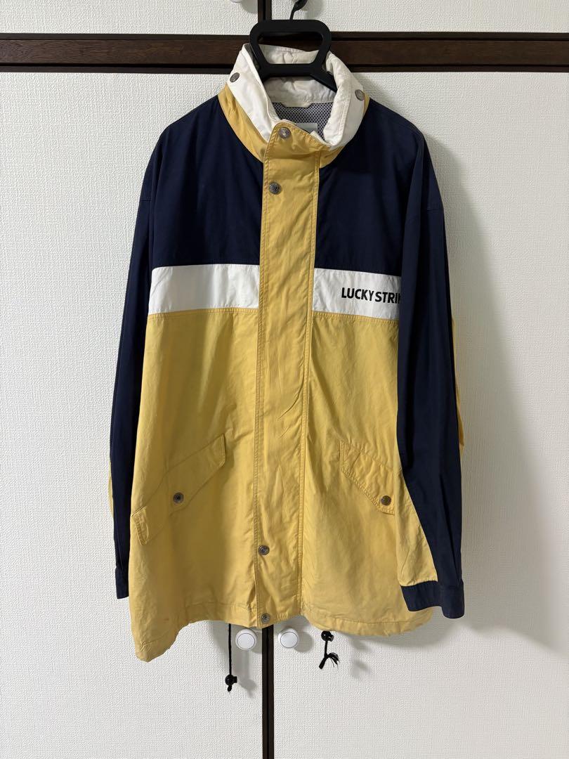 LUCKY STRIKE ナイロンジャケット ネイビー/イエロー